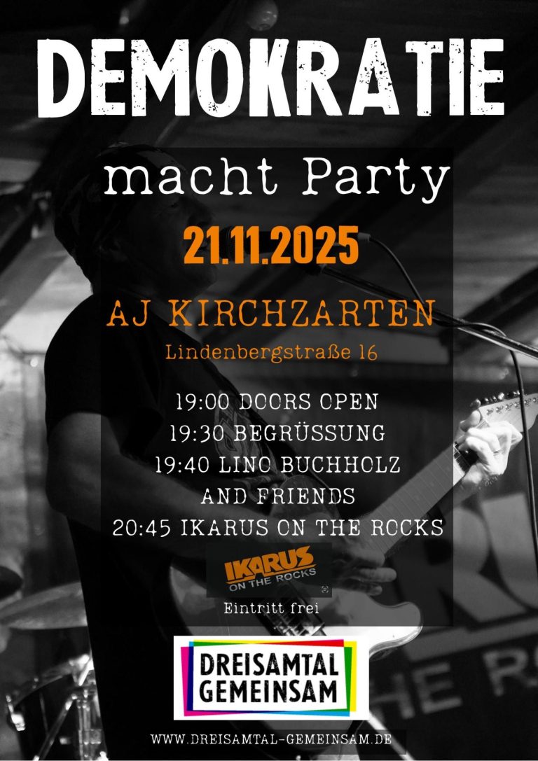 Plakat zur Demokratie-Party