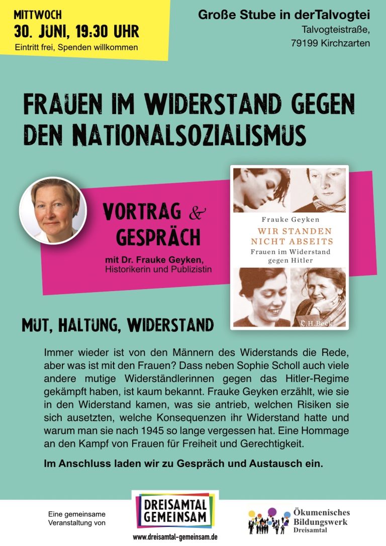 Plakat für die Veranstaltung Frauen im Widerstand gegen den Nationalsozialismus